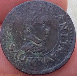 Double tournois Louis XIII 1626 R Villeneuve fauté DVBLE