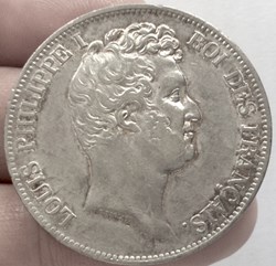 5 francs tête nue Louis-Philippe tranche creux 1831 B Rouen