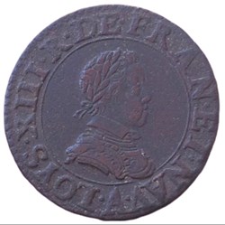 Double tournois Louis XIII 1615 A Paris