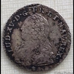 Dixième d’écu aux branches d’oliviers Louis XV 1730 Q Perpignan