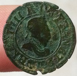 Denier tournois Henri III 1586 C St lô