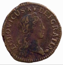 Liard au buste enfantin Louis XV 1720 CC Besançon