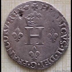 Double sol parisis dit gros de Nelse Henri II 1550 A Paris hôtel de Nesle