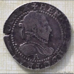 Demi franc au col gaufré Henri III 1587 A Paris