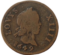 Essai du III deniers Louis XIV 1649 A