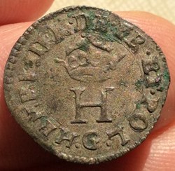 Liard au H couronné de Henri III 1578 G Poitiers