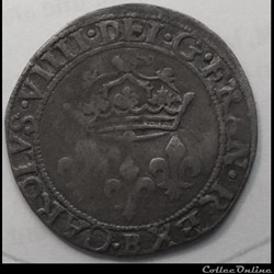 Double sol parisis Charles VIIII 1569 B Rouen