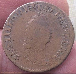 Quatre deniers de Strasbourg Louis XIV 1696 BB