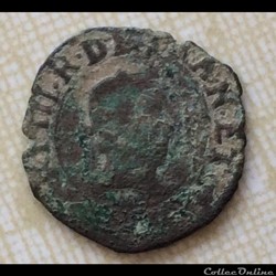 Denier tournois Henri III sans date Y Bourges