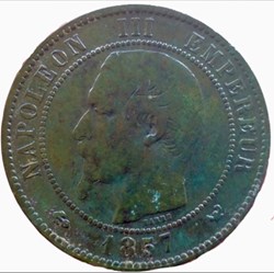 10 centimes Napoléon III 1857 W tête nue Lille