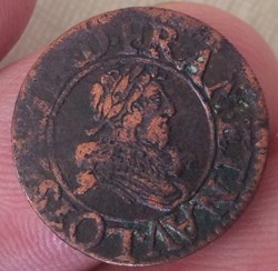 Denier tournois Louis XIII 1633 E Tours