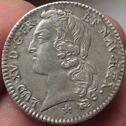 Cinquième d’écu au bandeau Louis XV 1741 H La Rochelle