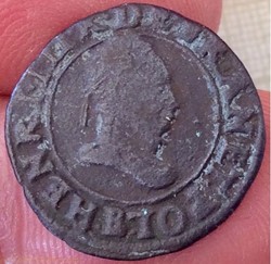 Double tournois Henri III 1589 B Rouen