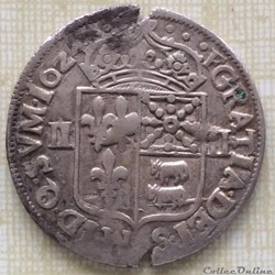 Quart d’écu du Béarn Louis XIII 1624 Morlaas