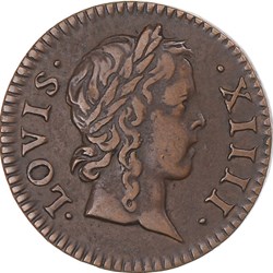 Denier tournois Louis XIV 1648 A Paris