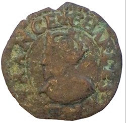 Denier tournois Charles X 1592 S Troyes