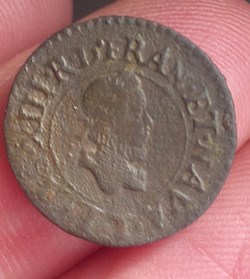 Denier tournois Louis XIII 1613 T Nantes
