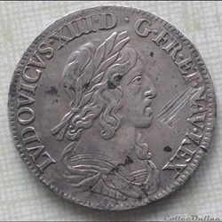 Quart d’écu de Warin 2ème poinçon Louis XIII 1643 A rose 🥀 Paris