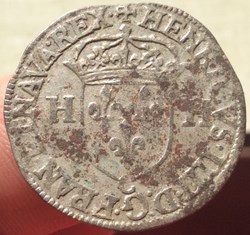 Douzain aux 2 H de Henri IIII 1592 C Saint lô