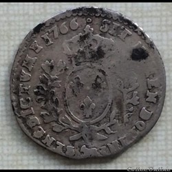 Dixième d’écu au bandeau du Béarn Louis XV 1766 vachette Pau