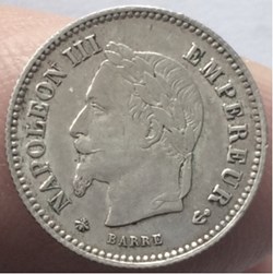 20 cent Napoléon III 1867 A Paris tête laurée grand module