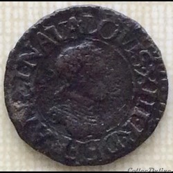 Denier tournois Louis XIII 1614 X Amiens