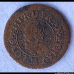 Denier tournois Louis XIII 1611 M Toulouse