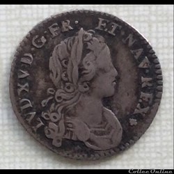 Douzième d’écu ou x-s de France Navarre Louis XV 1719 K Bordeaux