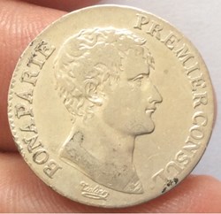 1 franc Bonaparte premier consul An 12 A Paris