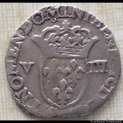 Huitième d’écu Louis XIII 1612 Rennes