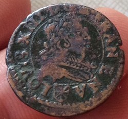 Double tournois Louis XIII 1635 Saint Palais Navarre