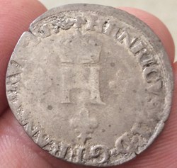 Sol parisis dit demi gros de Nelse Henri II 1551 A Paris hôtel de Nesle