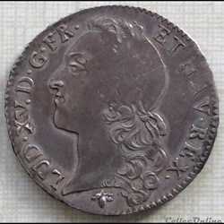 Demi écu au bandeau Louis XV 1766 H La Rochelle