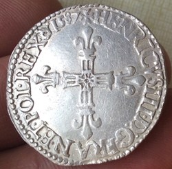 Quart d’écu Henri III 1587 B Rouen variété BENDICTVM