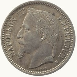 1 franc Napoléon III 1868 BB STRASBOURG tête laurée