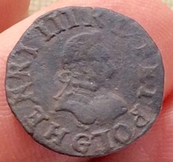 Denier tournois Henri III 1586 G Poitiers