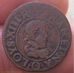 Double tournois Louis XIII 1624 O Riom
