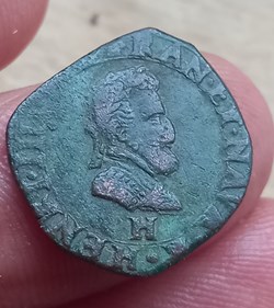 Double tournois Henri IV 1592 H La Rochelle