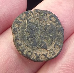 Denier tournois Charles X 1590 P Dijon