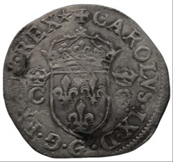 Douzain aux 2 C couronnés de Charles IX Poitiers 1574 G