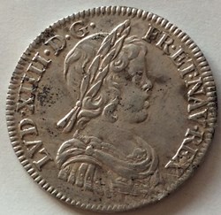 Quart d’écu à la mèche courte Louis XIV 1645 A Paris