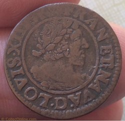 Double tournois Louis XIII 1631 D Lyon