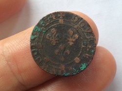 Double tournois Charles 1er 1634 aux 3 fleurs de lis