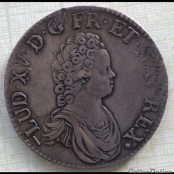 Écu vertugadin Louis XV 1716 W Lille flan neuf