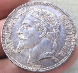 5 francs Napoléon III 1868 A Paris tête laurée