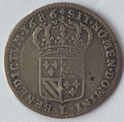 Huitième d’écu de Flandre Louis XIV 1686 L couronné Lille
