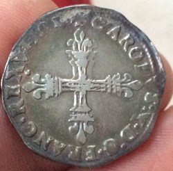 Huitième d’écu Charles X 1591 A Paris