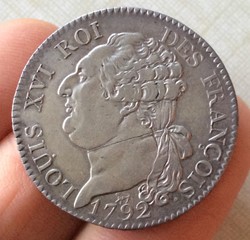 Demi écu au génie Louis XVI 1792 A Paris