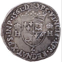 Teston du Dauphiné Charles 9 au nom de Henri 2 Grenoble  1561 Z
