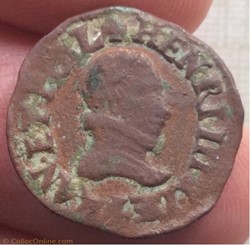 Denier tournois Henri III 1587 S Troyes